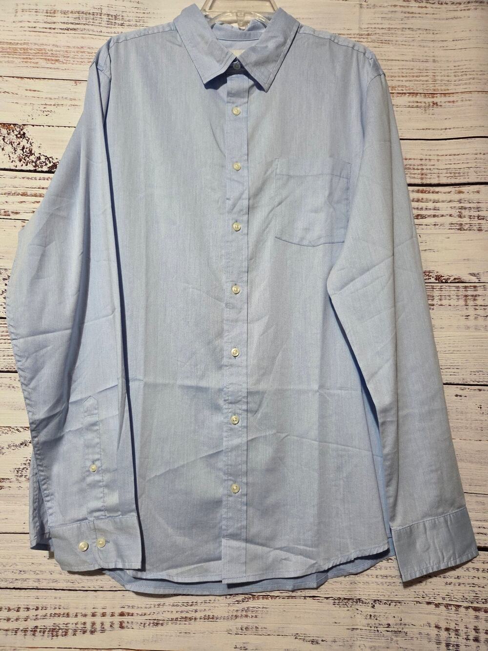 Goodfellow & Co Shirt Men's Large Tall Standard Button Front Long Sleeve